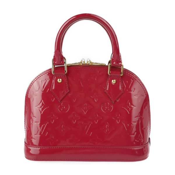 2221123010179 3 Louis Vuitton Alma Bb Vernis Handbag Leather Red