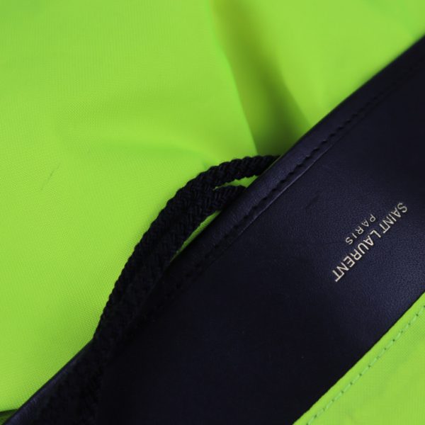 2224103008180 7 Saint Laurent Nylon Leather Moon Rucksack Bag Neon Yellow Black