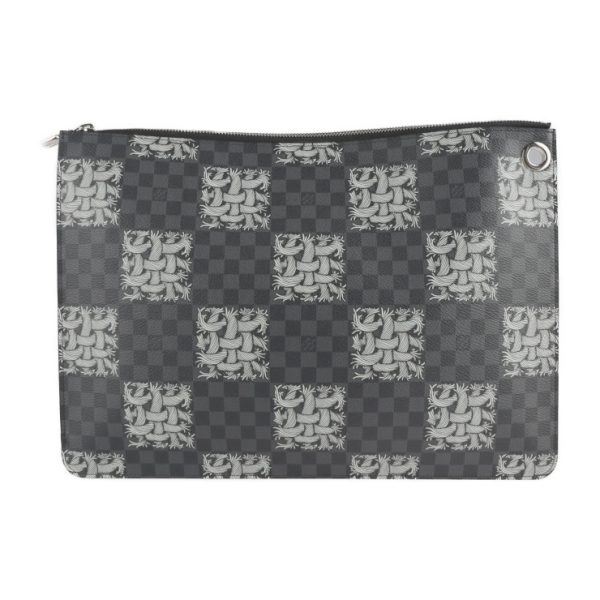 2230013008279 1 Louis Vuitton Pochette Jules GM Nemeth Clutch Handbag Black Gray