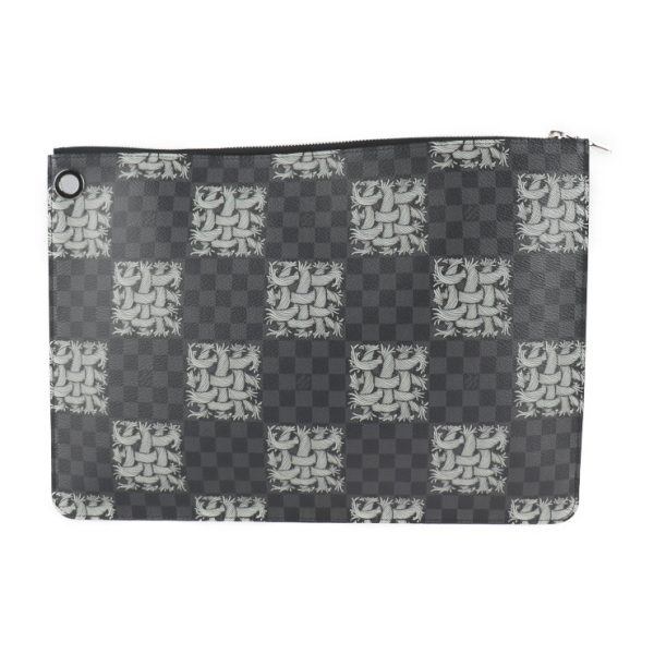 2230013008279 3 Louis Vuitton Pochette Jules GM Nemeth Clutch Handbag Black Gray