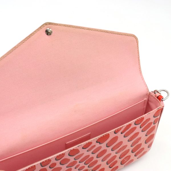 22320652 5 LOUIS VUITTON Jungle Dot Pochette Felicie Clutch Bag 2WAY Monogram Vernis Pink