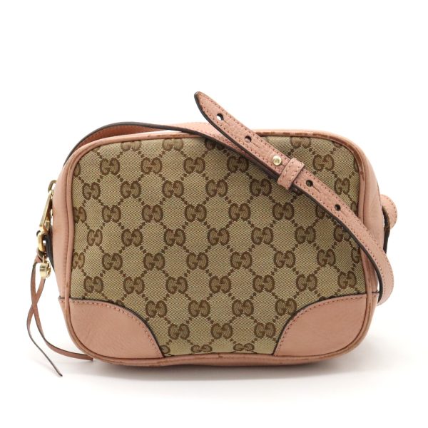 22350822 1 Gucci GG Canvas Shoulder Bag Pochette Crossbody Leather