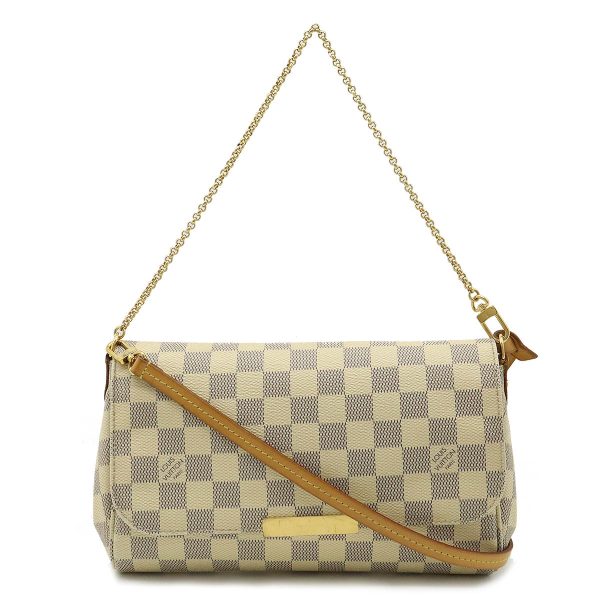 22370402 1 LOUIS VUITTON Favorite MM Clutch Bag 2WAY Damier Azur