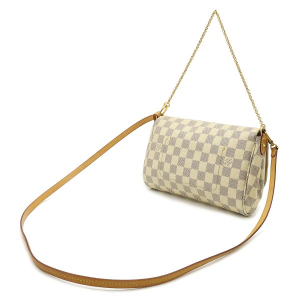 22370402 2 LOUIS VUITTON Favorite MM Clutch Bag 2WAY Damier Azur