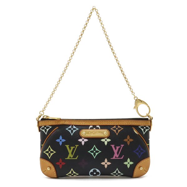 22371144 1 LOUIS VUITTON Pochette Mila MM Monogram Multicolor Black