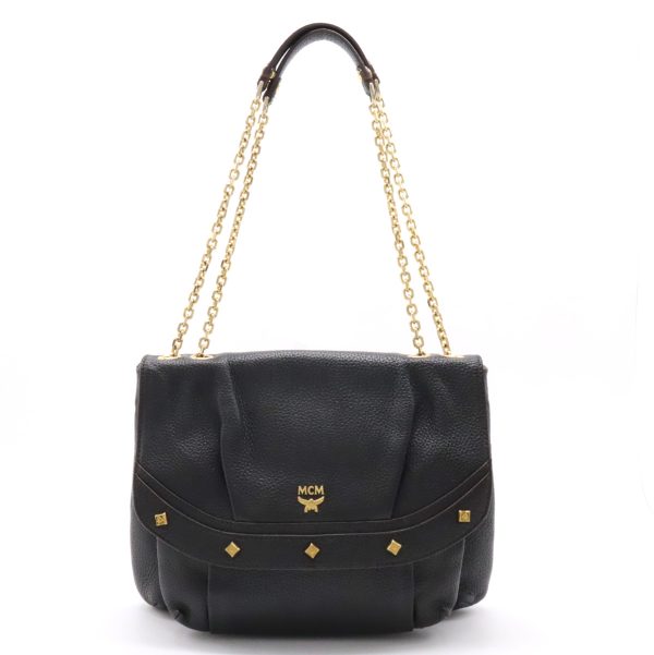 22371166 1 MCM Chain Shoulder Bag Black