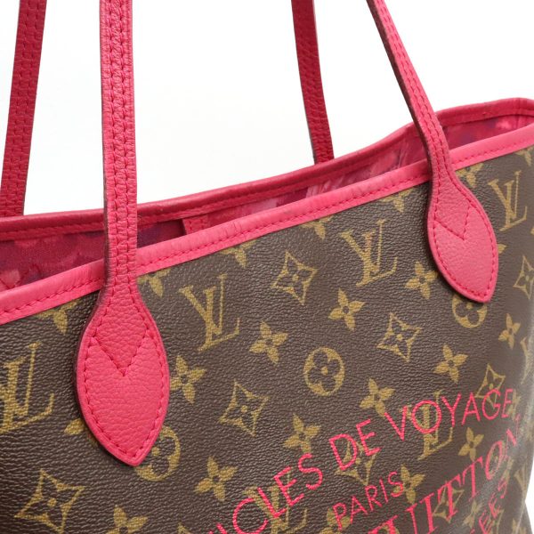 22371171 7 LOUIS VUITTON Ikat Flower Neverfull Tote Shoulder Bag Rose Andian