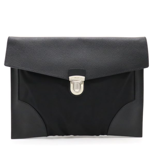 22371188 1 Prada Clutch Bag Nylon Black