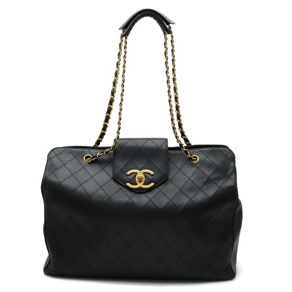 22371228 1 Chanel Windows Line Tote Bag Canvas Gray Ivory