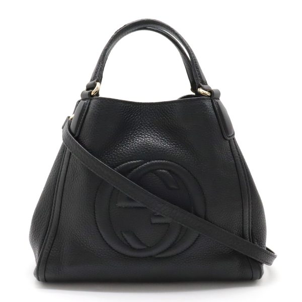 22380984 1 Gucci Soho Interlocking G Handbag Tote 2WAY Black