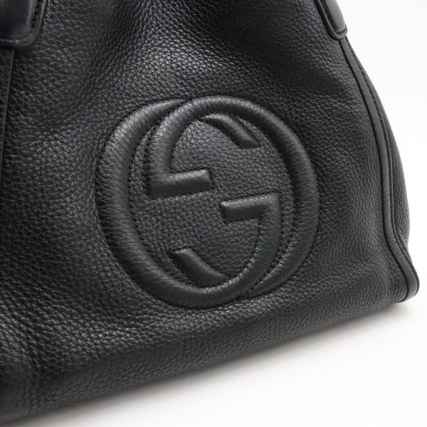 22380984 7 Gucci Soho Interlocking G Handbag Tote 2WAY Black