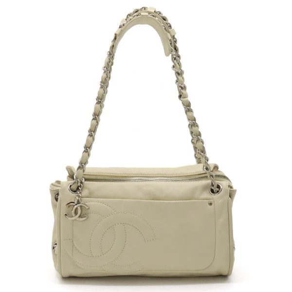 22381180 1 Chanel Shoulder Bag Leather Ivory White