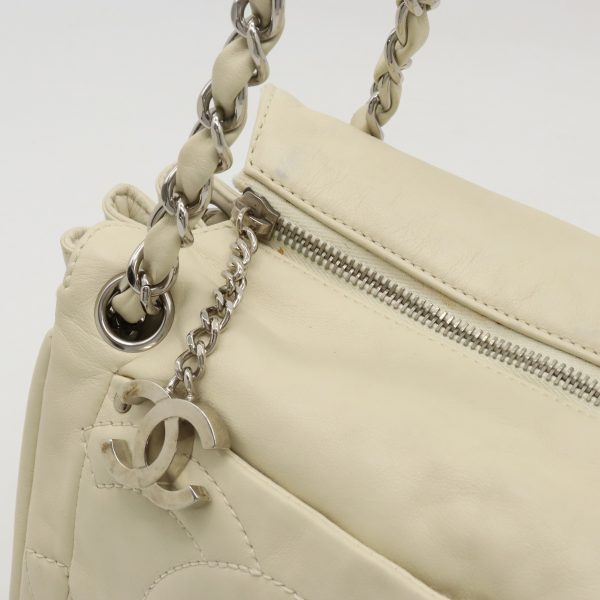 22381180 7 Chanel Shoulder Bag Leather Ivory White