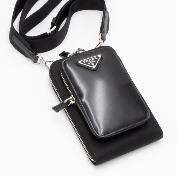 223854 5 Prada Smartphone Case Re Nylon Brushed Leather Black