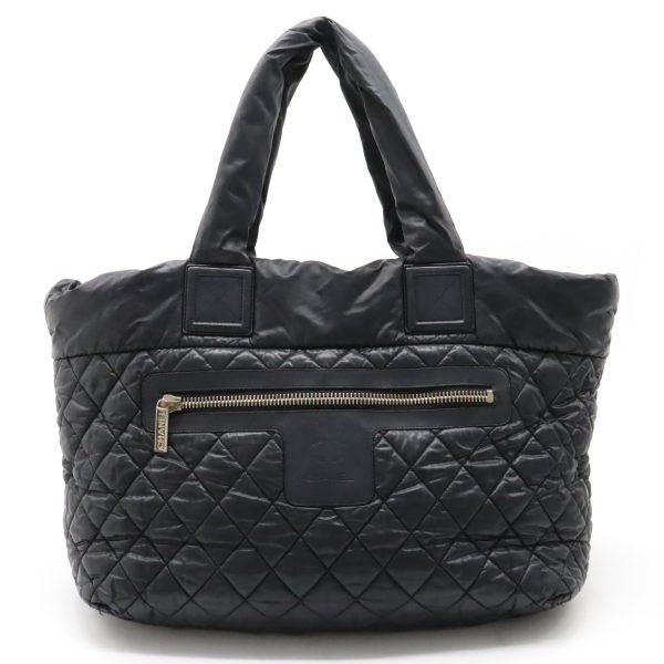 22390585 1 Chanel Coco Cocoon Medium Tote Quilted Nylon Black Red