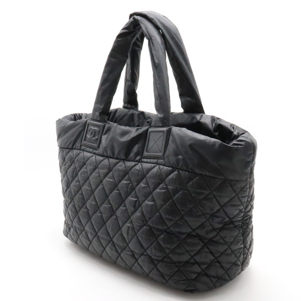 22390585 2 Chanel Coco Cocoon Medium Tote Quilted Nylon Black Red