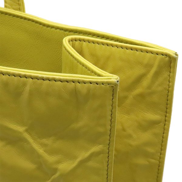 22400623 6 Prada Tote Shoulder Bag Wrinkled Nappa Antique Yellow