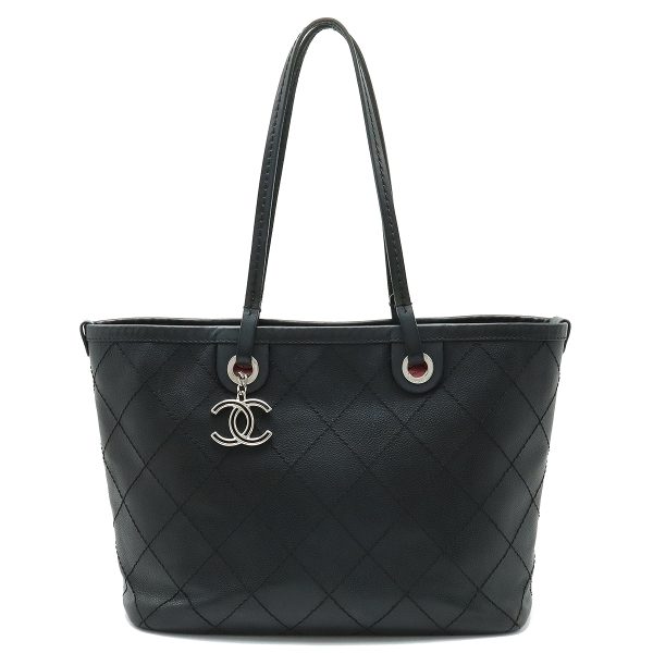 22400855 1 Chanel On The Road Wild Stitch Coco Mark Tote Bag Caviar Skin Black