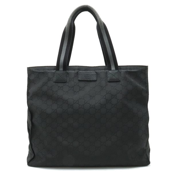 22400857 1 Gucci GG Nylon Tote Bag Shoulder Bag Leather Black