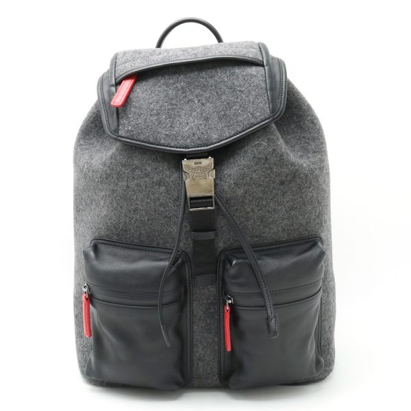 22410357 1 MCM Stadt Roden Backpack Wool Gray