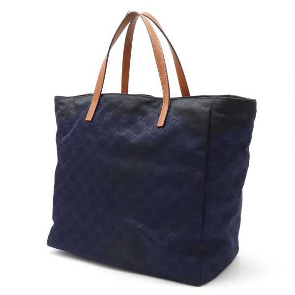 22410832 2 Gucci Nylon Tote Bag Navy Brown