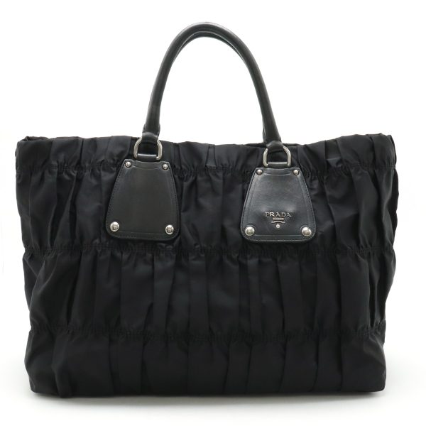 22420980 1 Prada Gathered Tote Bag Black