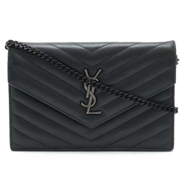 22430147 1 Saint Laurent Paris Monogram 2 Way Shoulder Bag Black