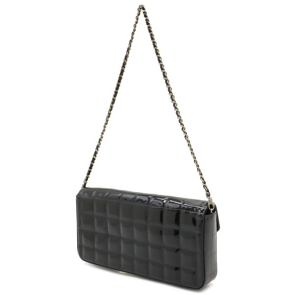 22430573 2 Chanel Chocolate Bar Chain Shoulder Bag Black