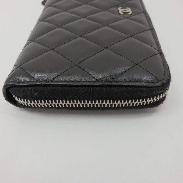 22734 6 Chanel Lambskin Round Zipper Long Wallet