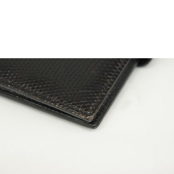 22889 7 Hermes Bairn Compact Black Lizard Bag