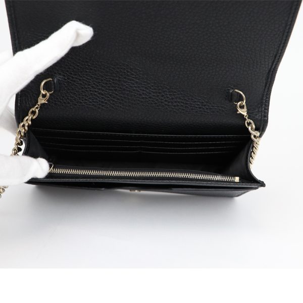 22gu021btq 005 Gucci Soho Chain Wallet Leather Black