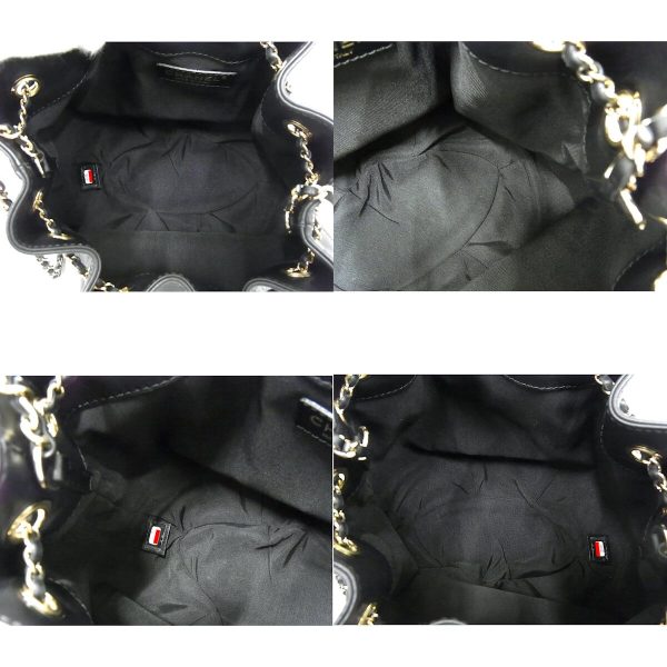 22h 250 3 Chanel Matelasse Drawstring Bag Gold Hardware Black