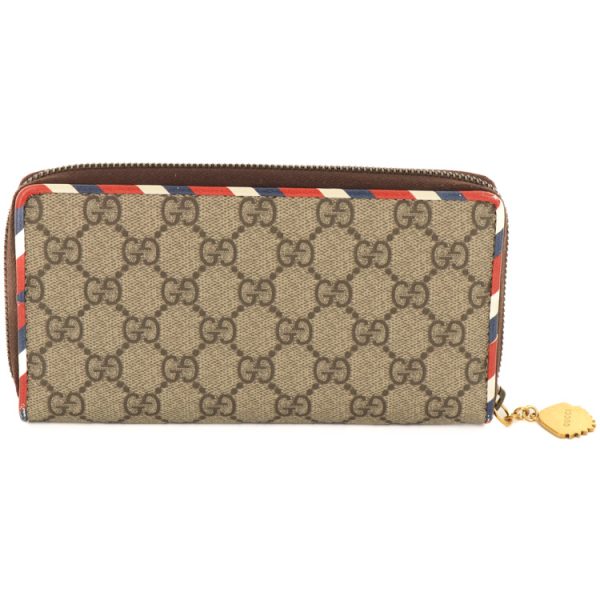 23 0391 03 Gucci Courier Round Zippy Long Wallet Beige