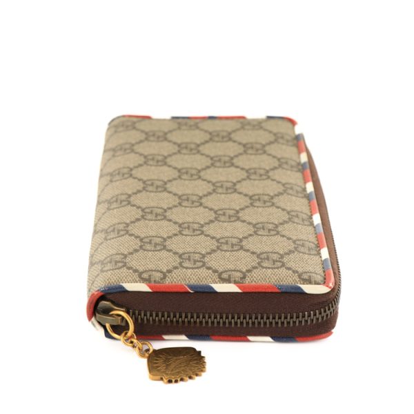 23 0391 05 Gucci Courier Round Zippy Long Wallet Beige