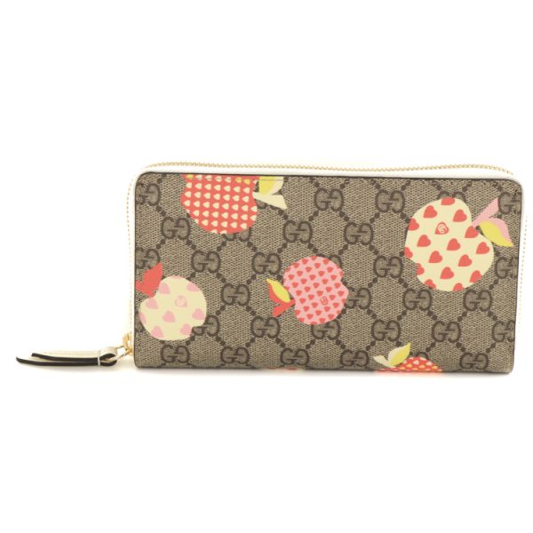 23 0599 02 Gucci Le Pomme GG Supreme Long Wallet Beige