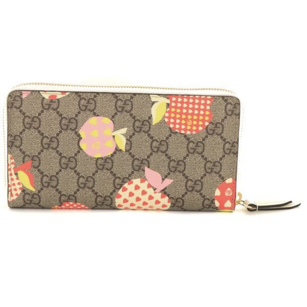 23 0599 03 Gucci Le Pomme GG Supreme Long Wallet Beige