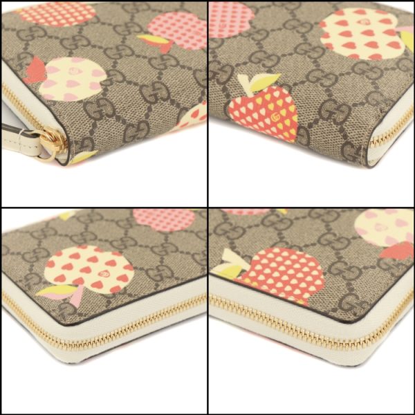 23 0599 07 Gucci Le Pomme GG Supreme Long Wallet Beige