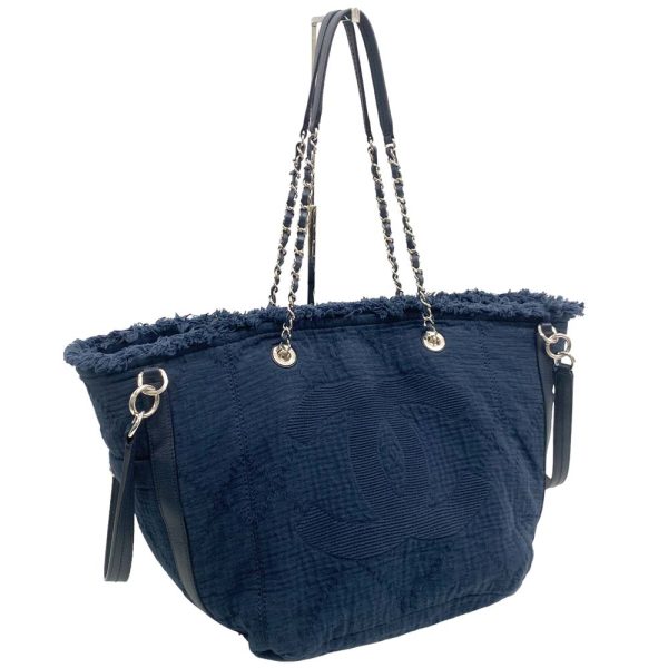 23 1962 5 Chanel Large Shopping Tote Chain Shoulder Navy