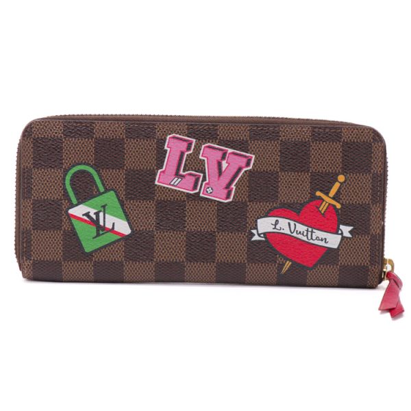 23 4913 02 Louis Vuitton Portefeuille Clemence Wallet Damier Ebene Brown