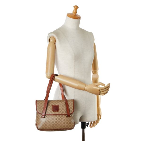 230 54993 10 Celine Macadam Handbag Beige Brown PVC Leather