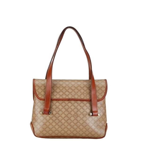 230 54993 4 Celine Macadam Handbag Beige Brown PVC Leather