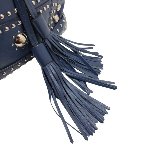 2300039467224 9 Prada Studded Drawstring Fringe Leather Tote Bag Blue