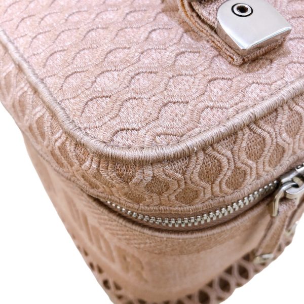 2300039716919 15 Christian Dior Canvas Vanity Bag Pink Silver