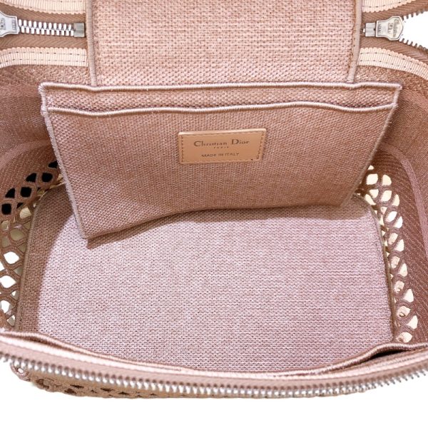 2300039716919 8 Christian Dior Canvas Vanity Bag Pink Silver