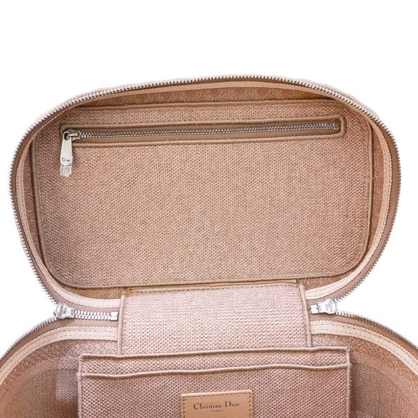 2300039716919 9 Christian Dior Canvas Vanity Bag Pink Silver