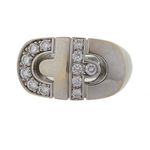 2300039814455 Bulgari Parentesi Diamond Ring White Gold