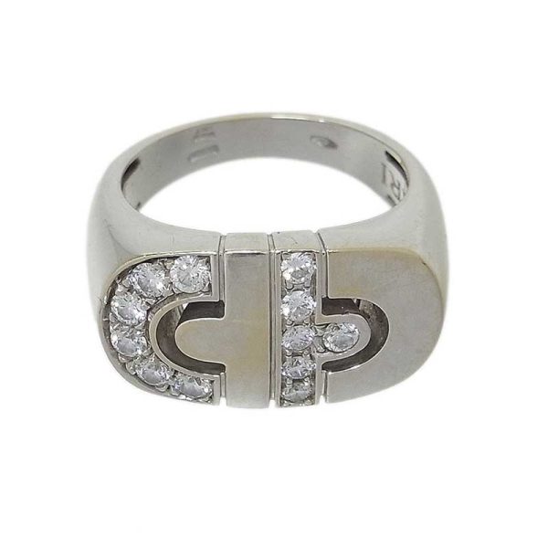 2300039814455 1 Bulgari Parentesi Diamond Ring White Gold