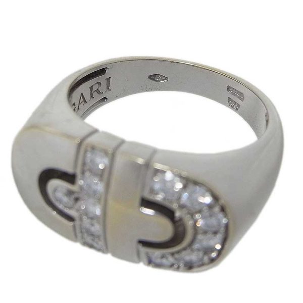 2300039814455 3 Bulgari Parentesi Diamond Ring White Gold