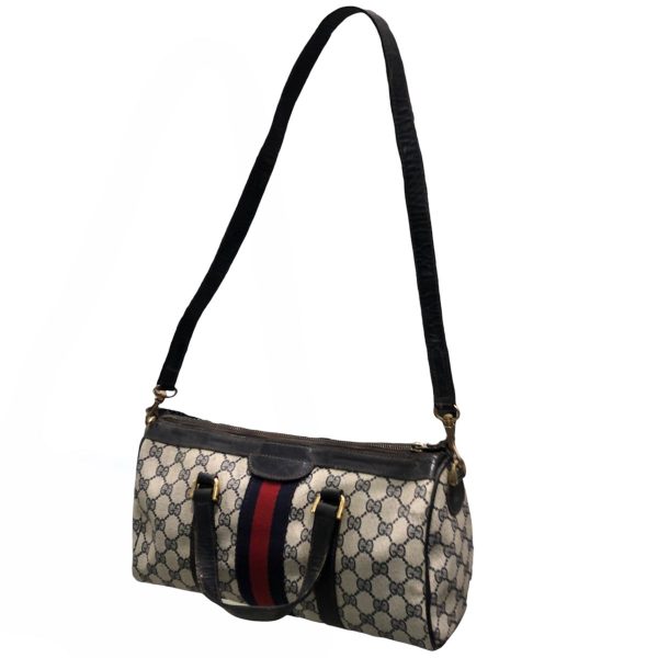 23007324 02 Gucci Mini Boston GG Canvas Sherry Line Bag Beige