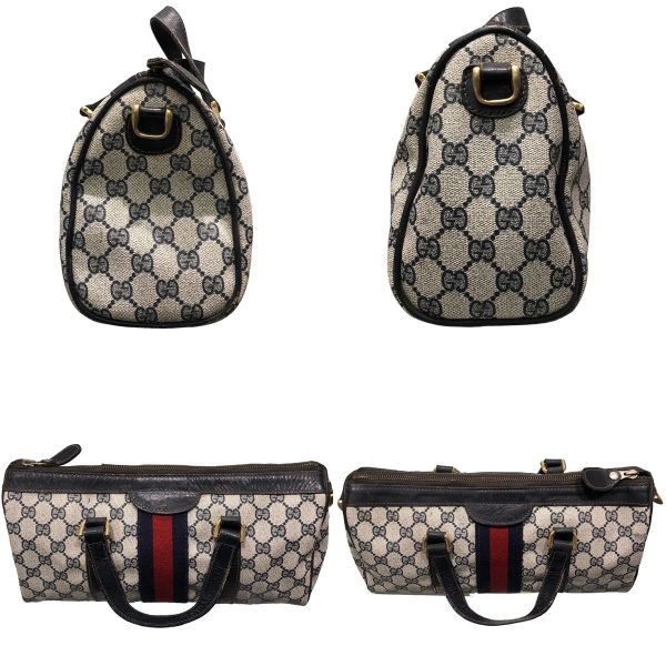 23007324 06 Gucci Mini Boston GG Canvas Sherry Line Bag Beige